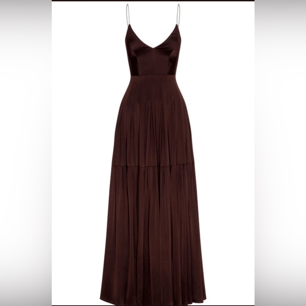 V-neck pleated dress